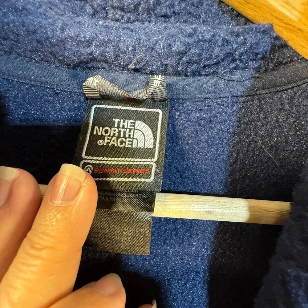 The North Face Summit Series Mens Large Blue Sherpa Fleece Full Zip Jacket T1227